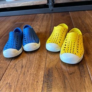 Native Shoes Kids Sneakers - Blue and Yellow